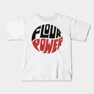 Flour Power ))(( Cooking Baking Flower Power Hippie Parody Kids T-Shirt